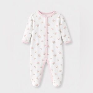 Pristine Polo Ralph Lauren Baby Girls Rosebud Pink Floral Onesie Footie 9M